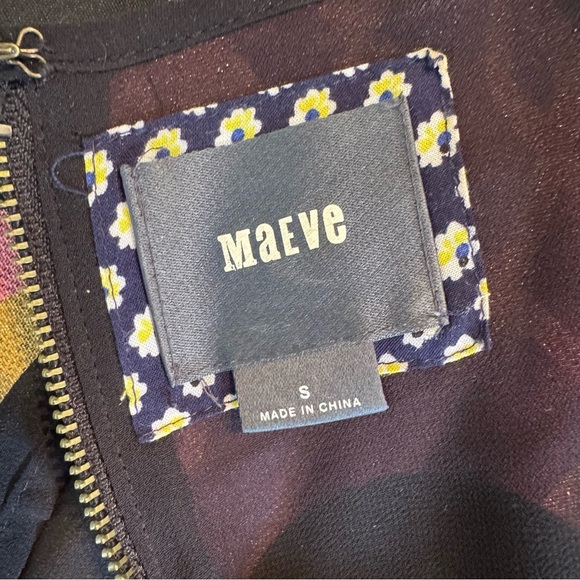 Anthropologie Maeve Tilde Metallic Polka Dot Mini Dress Navy Size S - Picture 10 of 12